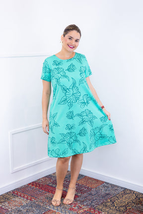 Vestido Sara - Malha Confort Deluxe Midi com Mangas e Bolsos