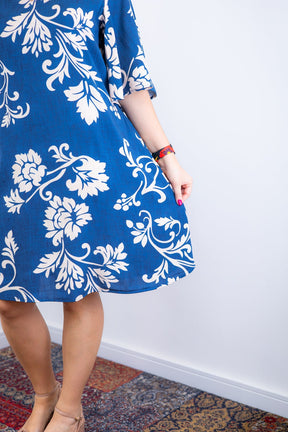 Vestido Sabrina - Decote V Manga Morcego em Viscolinho