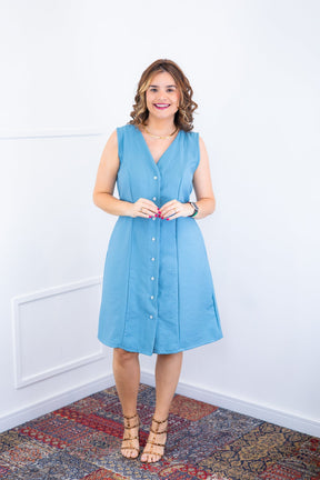 Vestido Vanessa – Midi Regata Ajustável em Viscose Marrant