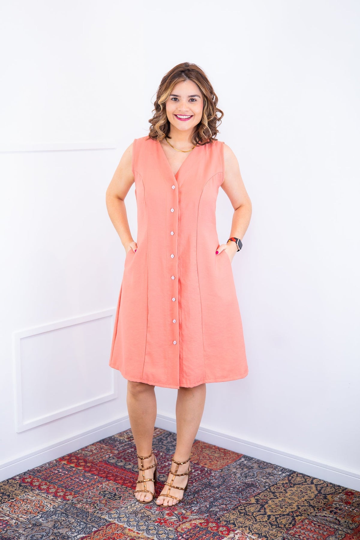 Vestido Vanessa – Midi Regata Ajustável em Viscose Marrant
