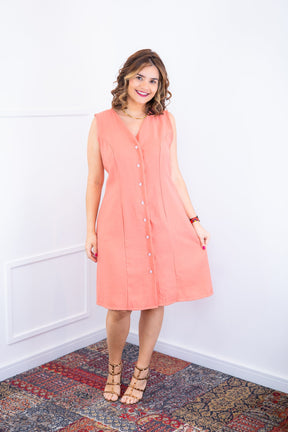 Vestido Vanessa – Midi Regata Ajustável em Viscose Marrant