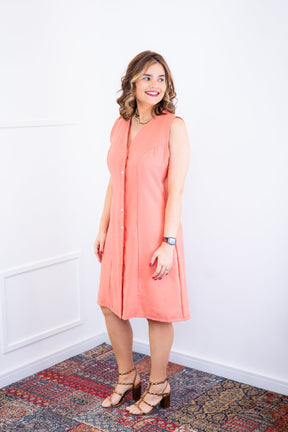 Vestido Vanessa – Midi Regata Ajustável em Viscose Marrant