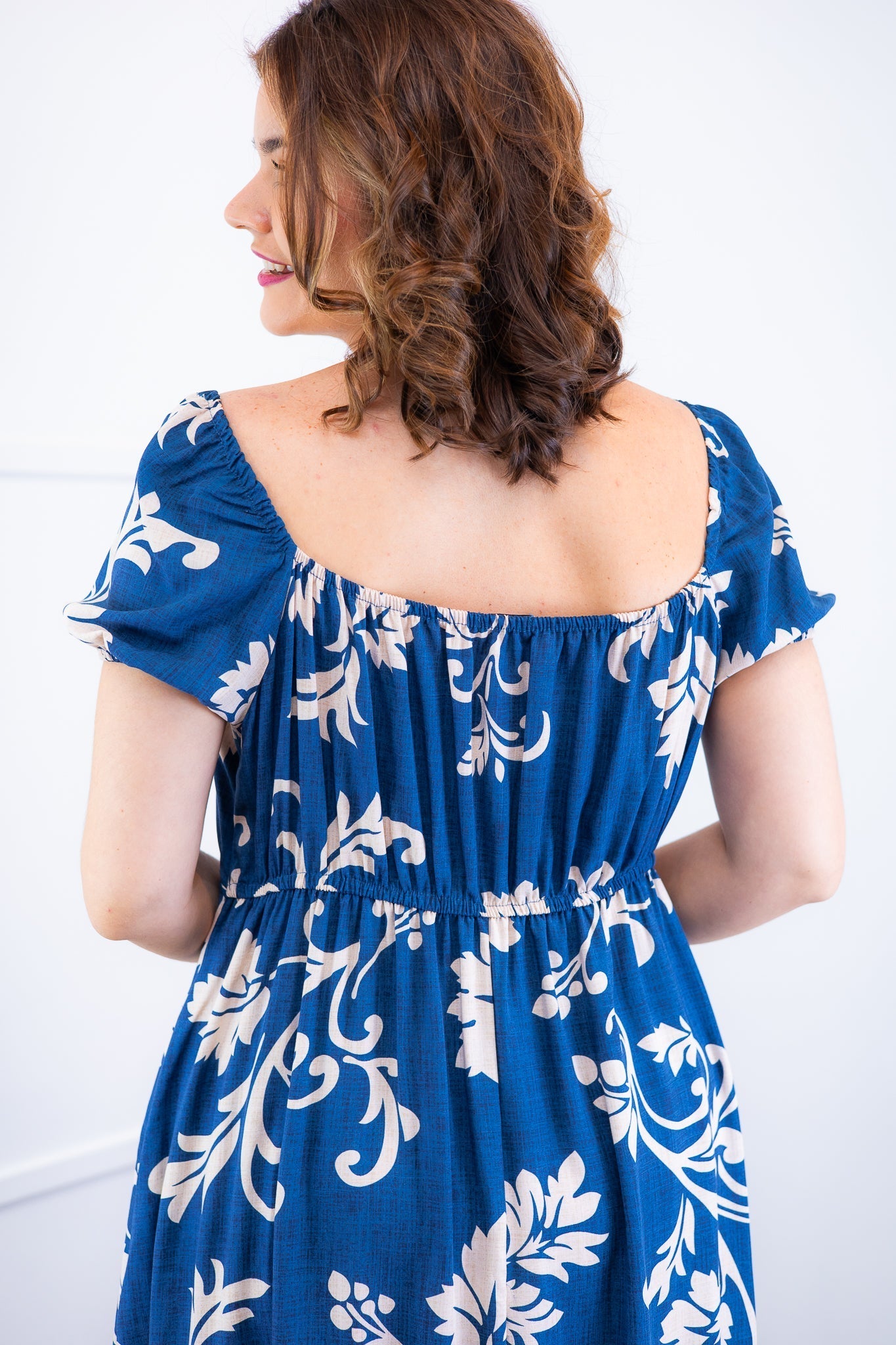 Vestido Longo Cecília – Manga Ciganinha em Viscolinho com Bolsos Laterais