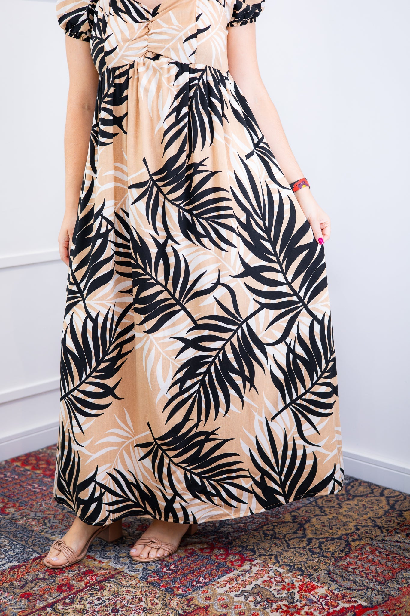 Vestido Longo Cecília – Manga Ciganinha em Viscolinho com Bolsos Laterais