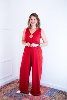 Macacão Aurora - Regata Decote V em Malha Confort