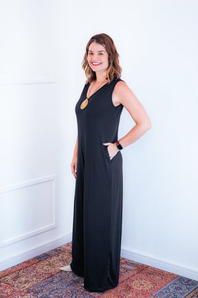 Macacão Aurora - Regata Decote V em Malha Confort