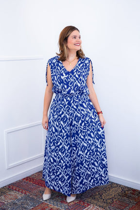 Macacão Caribe - Pantalona em Crepe com Decote V