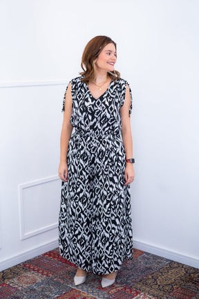 Macacão Caribe - Pantalona em Crepe com Decote V