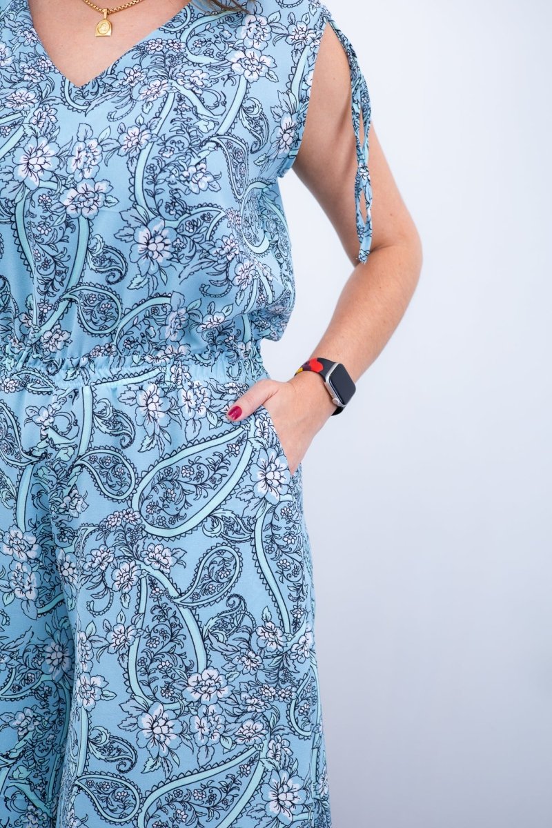 Macacão Caribe - Pantalona em Crepe com Decote V