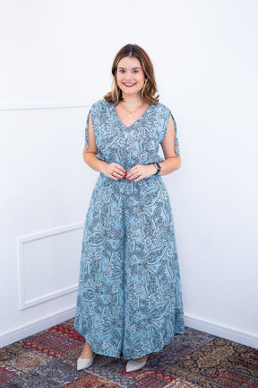 Macacão Caribe - Pantalona em Crepe com Decote V