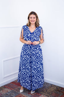 Macacão Caribe - Pantalona em Crepe com Decote V