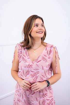 Macacão Caribe - Pantalona em Crepe com Decote V