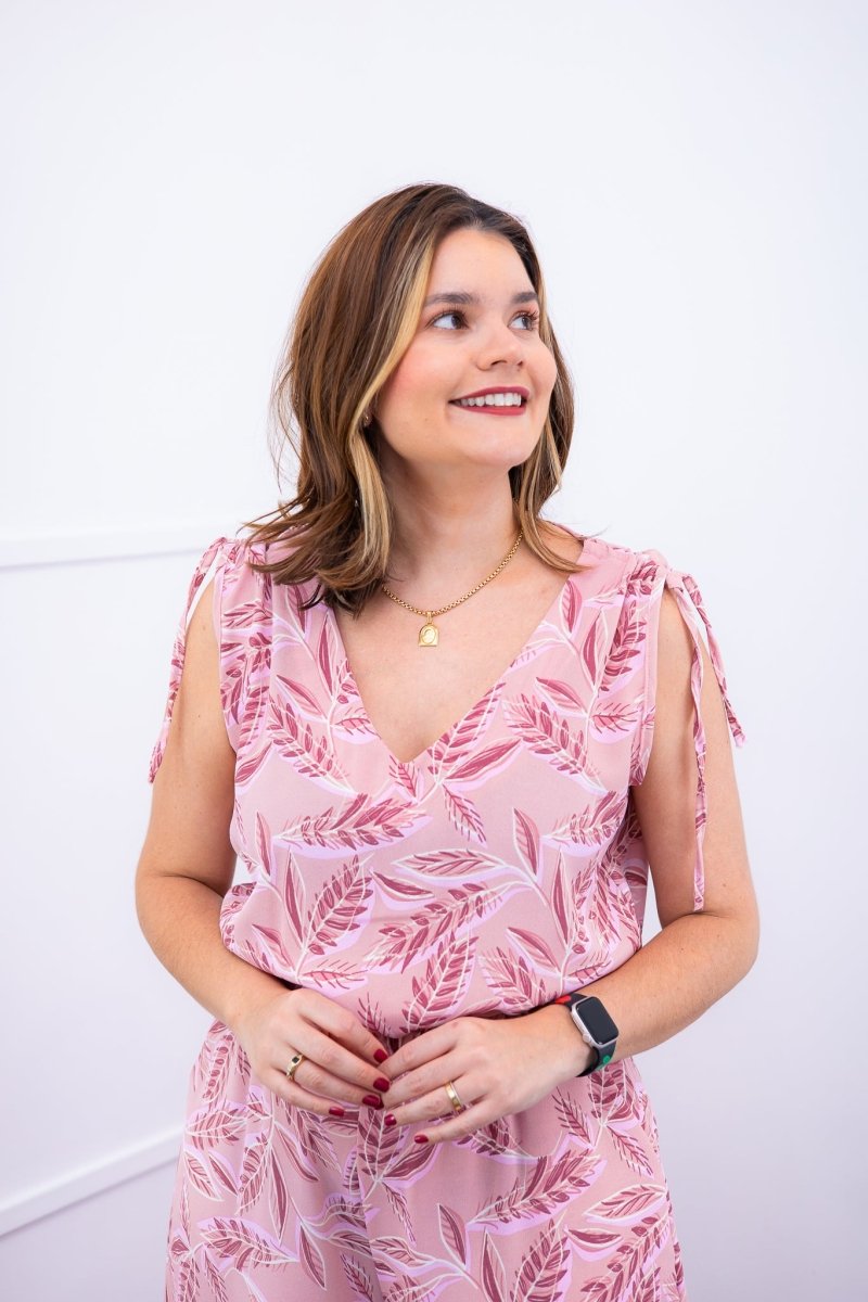 Macacão Caribe - Pantalona em Crepe com Decote V