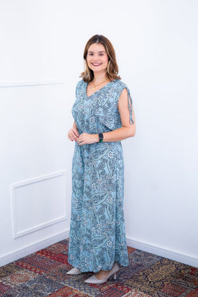 Macacão Caribe - Pantalona em Crepe com Decote V