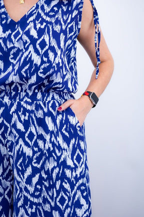 Macacão Caribe - Pantalona em Crepe com Decote V