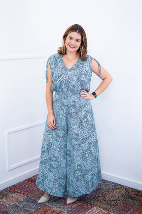 Macacão Caribe - Pantalona em Crepe com Decote V