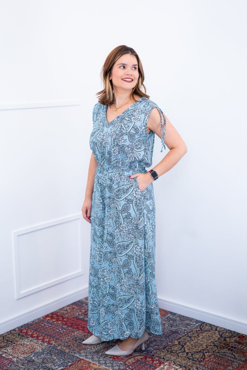 Macacão Caribe - Pantalona em Crepe com Decote V