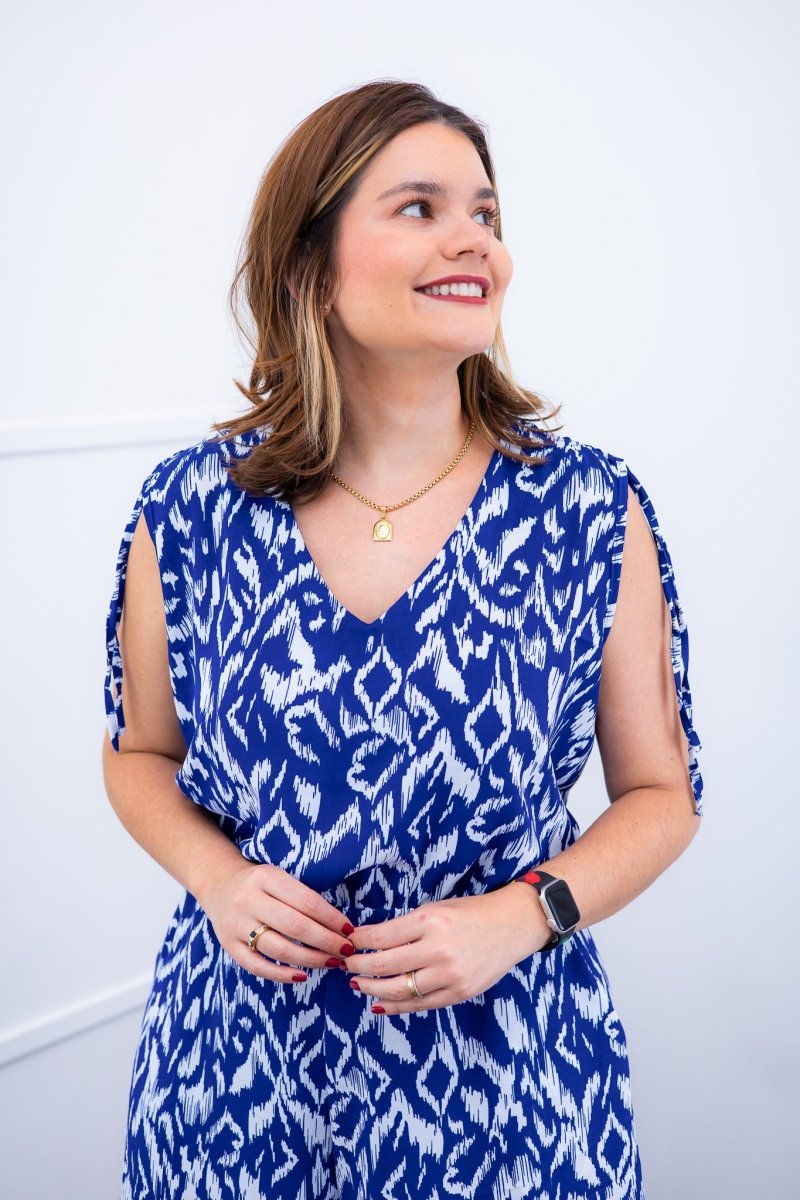 Macacão Caribe - Pantalona em Crepe com Decote V