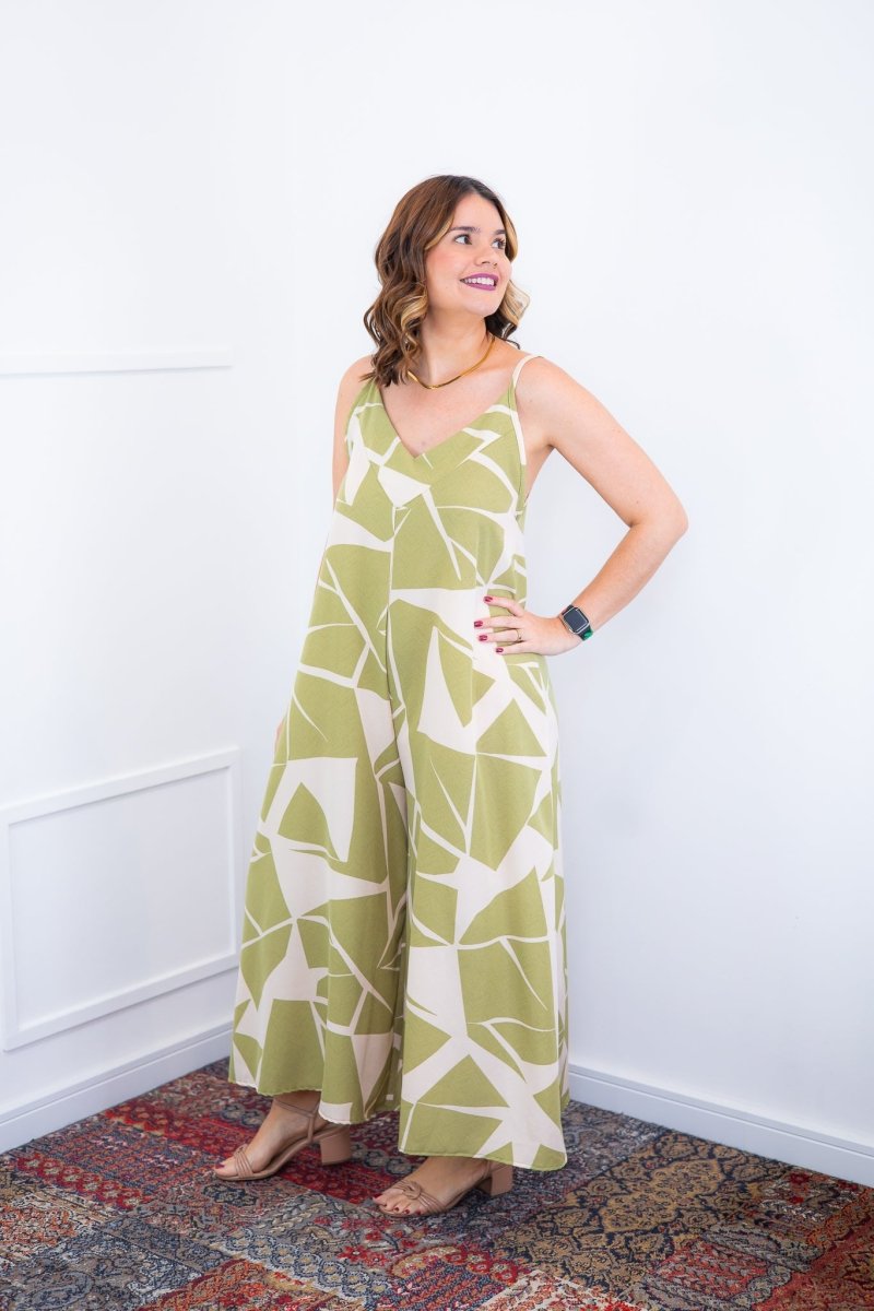 Macacão Grécia – Pantalona em Crepe com Alça Ajustável