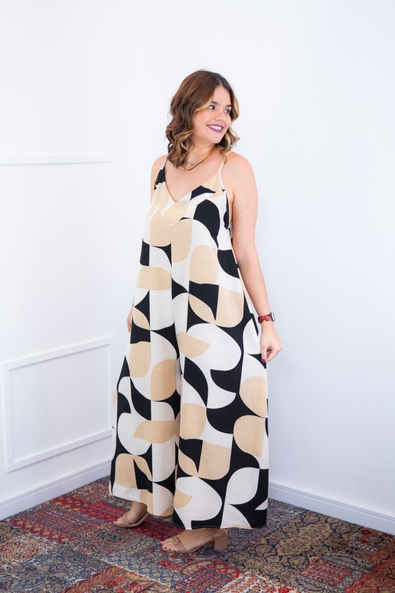 Macacão Grécia – Pantalona em Crepe com Alça Ajustável