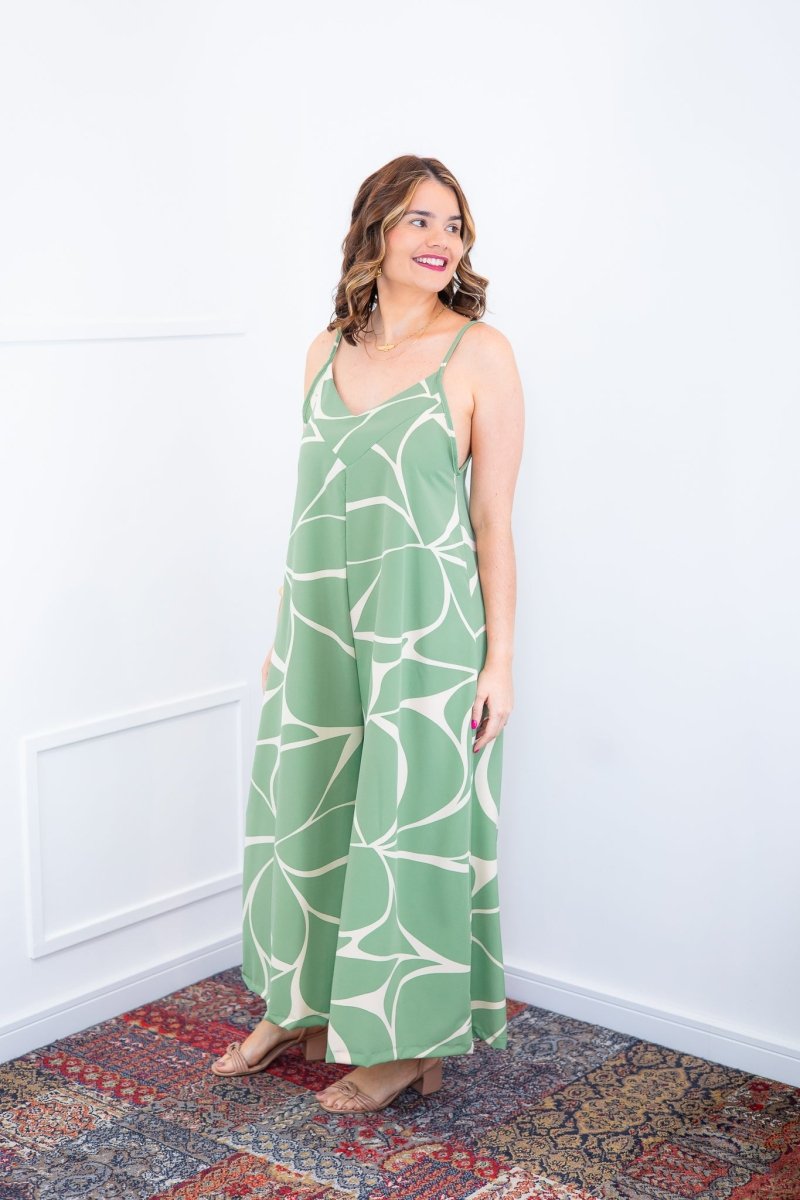 Macacão Grécia – Pantalona em Crepe com Alça Ajustável