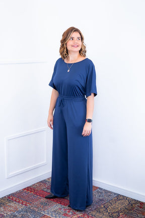 Macacão Isadora - Manga Japonesa com Calça Pantalona