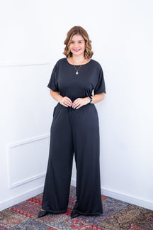 Macacão Isadora - Manga Japonesa com Calça Pantalona