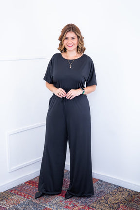 Macacão Isadora - Manga Japonesa com Calça Pantalona