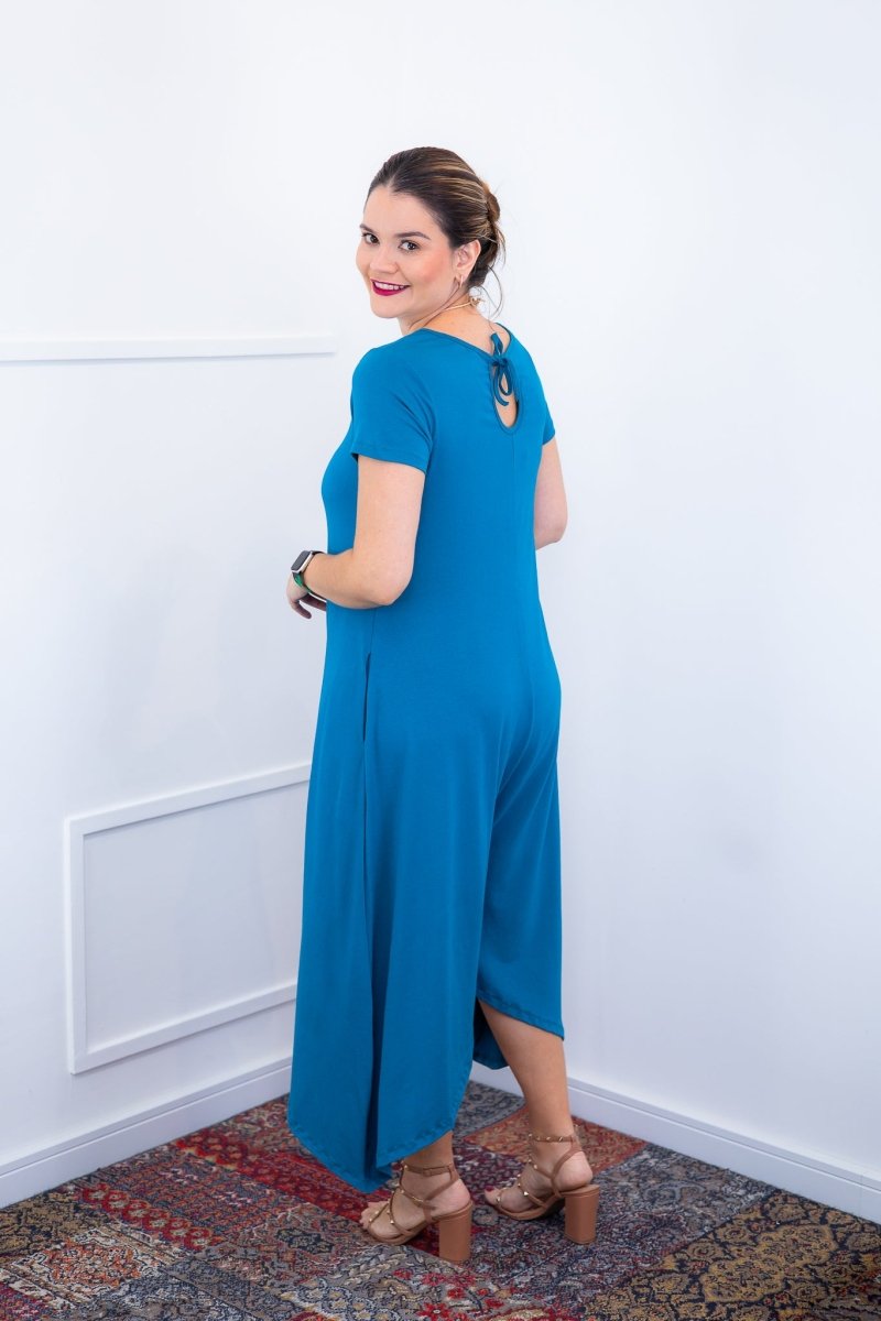 Macacão Origem - Gola Redonda com Barra Triangular em Viscolycra