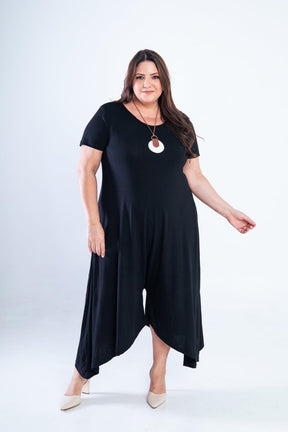 Macacão Origem - Gola Redonda com Barra Triangular em Viscolycra