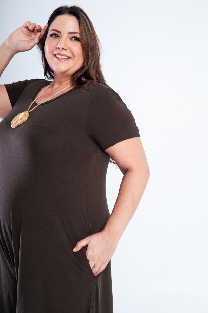 Macacão Origem - Gola Redonda com Barra Triangular em Viscolycra