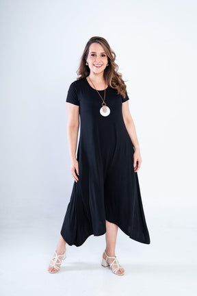 Macacão Origem - Gola Redonda com Barra Triangular em Viscolycra