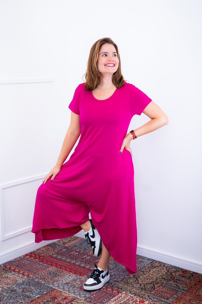 Macacão Origem - Gola Redonda com Barra Triangular em Viscolycra