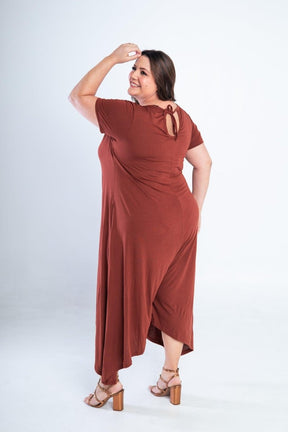 Macacão Origem - Gola Redonda com Barra Triangular em Viscolycra