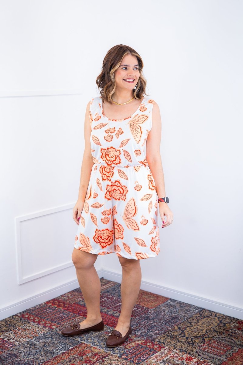 Macaquinho Dani - Regata com Bolsos Midi em Malha Confort Deluxe