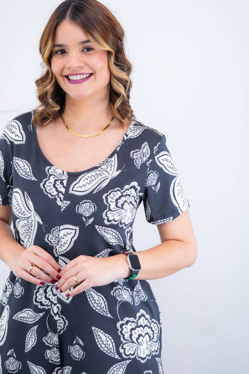 Macaquinho Jade - Midi com Mangas em Malha Confort Deluxe