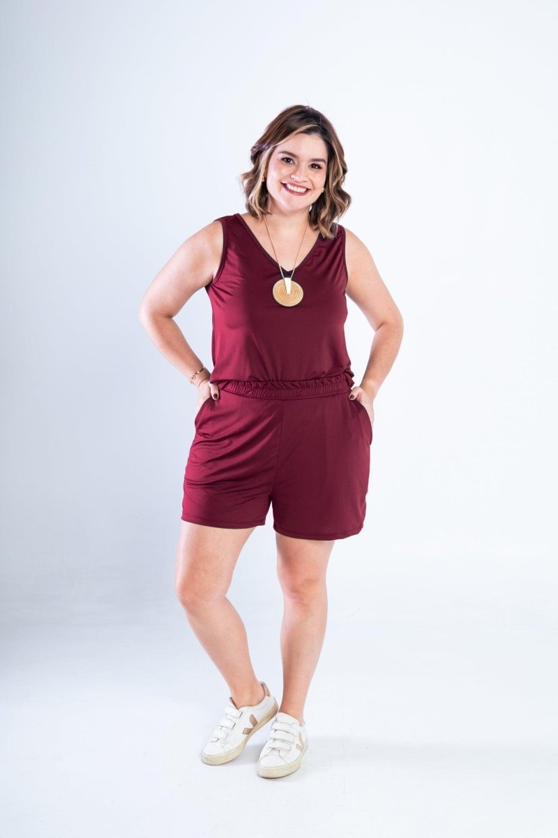 Conjunto Olivia - Bermudinha e Blusa Regata em Malha Confort