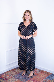 Vestido Antonella – Decote V com Fendas Laterais em Malha Confort