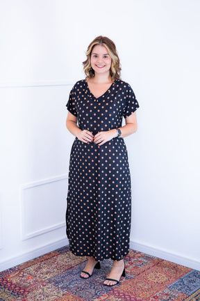 Vestido Antonella – Decote V com Fendas Laterais em Malha Confort