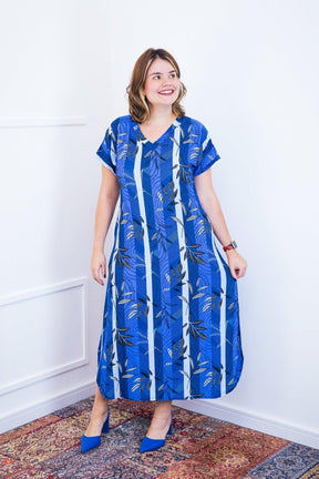 Vestido Antonella – Decote V com Fendas Laterais em Malha Confort