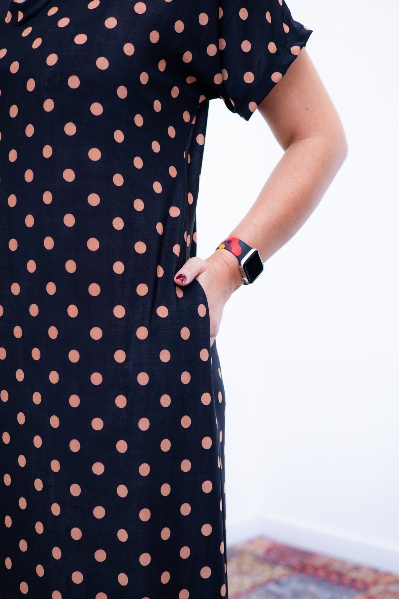 Vestido Antonella – Decote V com Fendas Laterais em Malha Confort