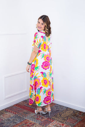 Vestido Antonella – Decote V com Fendas Laterais em Malha Confort Deluxe