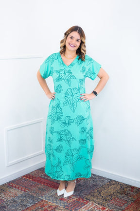 Vestido Antonella – Decote V com Fendas Laterais em Malha Confort Deluxe