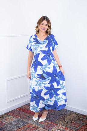 Vestido Antonella – Decote V com Fendas Laterais em Malha Confort Deluxe