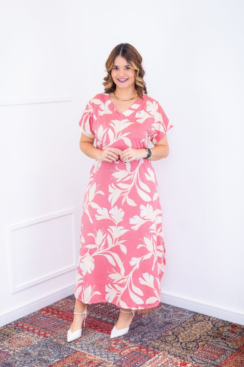 Vestido Antonella – Decote V com Fendas Laterais em Malha Confort Deluxe