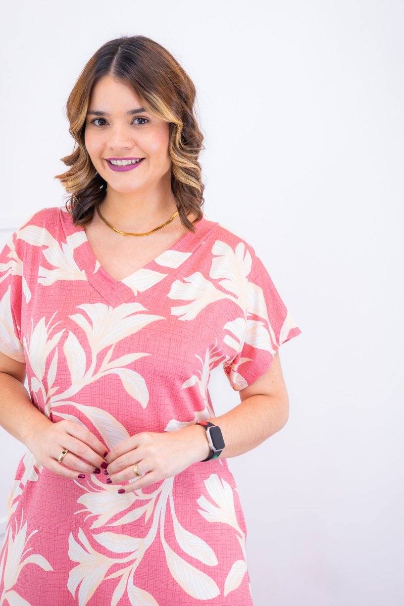 Vestido Antonella – Decote V com Fendas Laterais em Malha Confort Deluxe