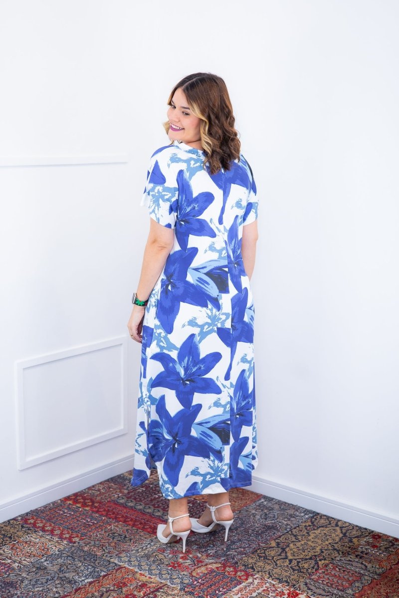 Vestido Antonella – Decote V com Fendas Laterais em Malha Confort Deluxe