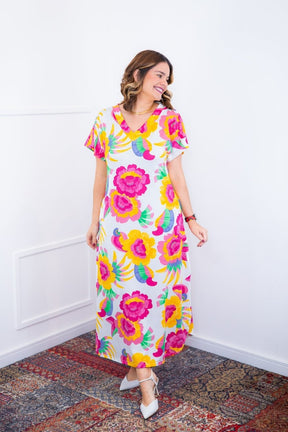 Vestido Antonella – Decote V com Fendas Laterais em Malha Confort Deluxe