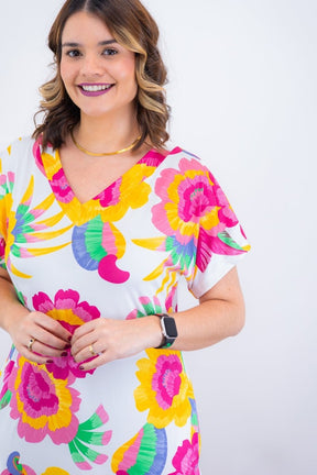 Vestido Antonella – Decote V com Fendas Laterais em Malha Confort Deluxe