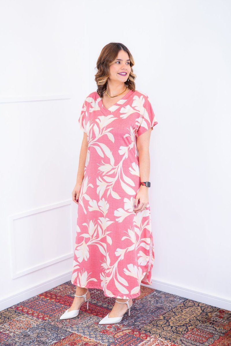 Vestido Antonella – Decote V com Fendas Laterais em Malha Confort Deluxe